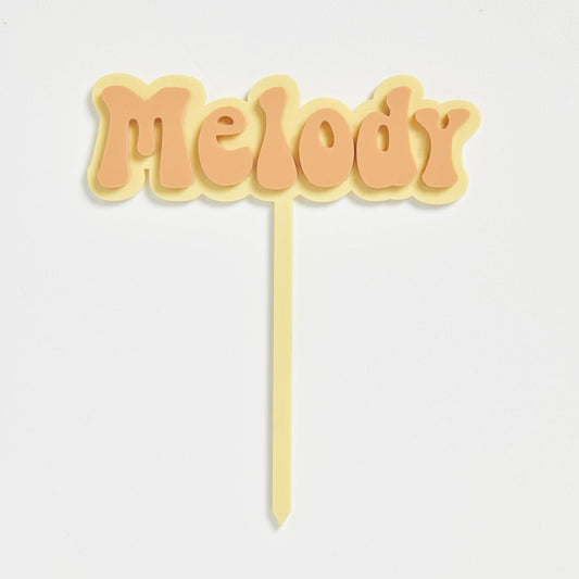 Custom Double Layer Acrylic Name Topper - Topsy Curvvy Co
